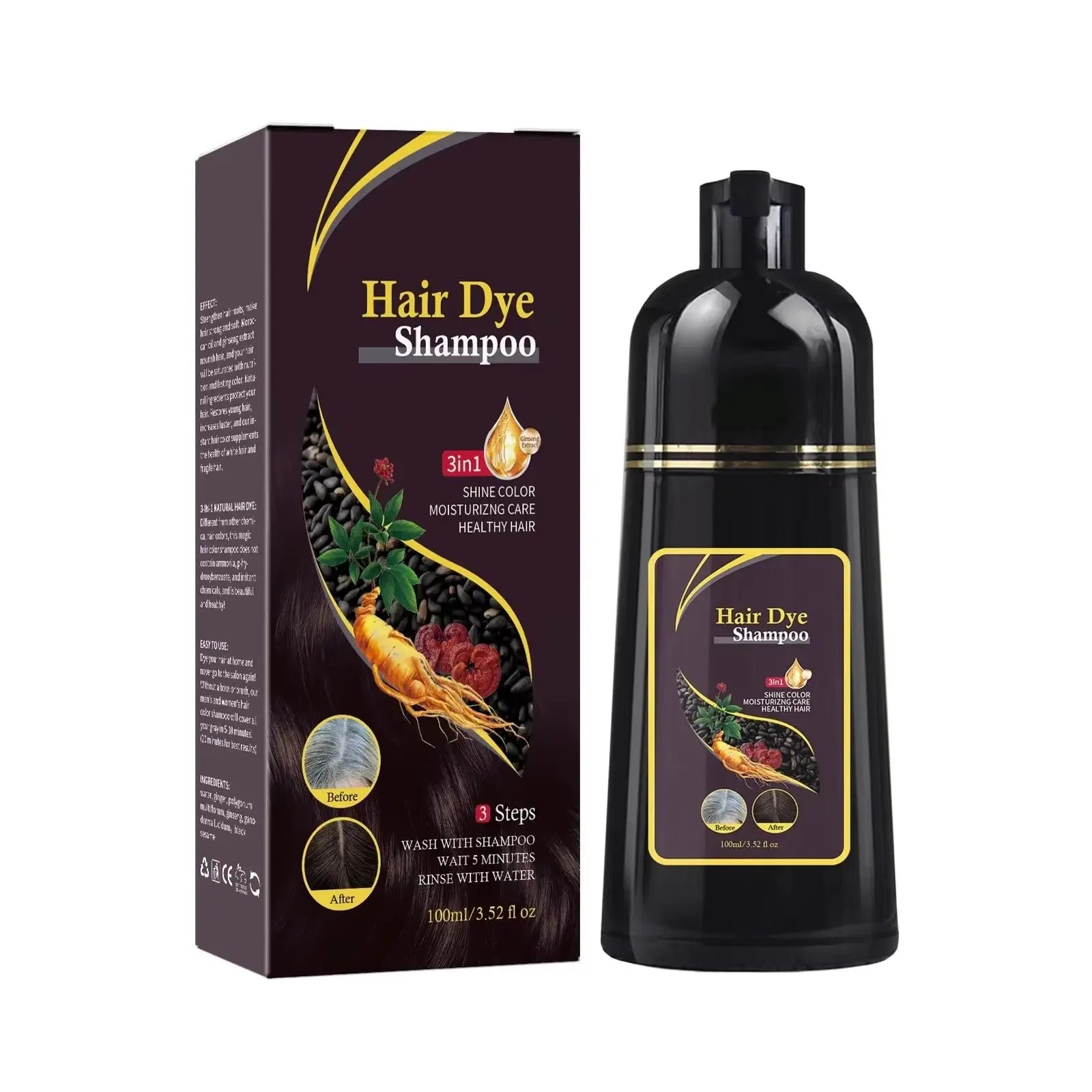 Nova Natural Moisturizing Hair Dye Fluffy Oil Control Smooth Shampoo 3 in 1 Effective Coverage White Hair Dye Hair Care Products