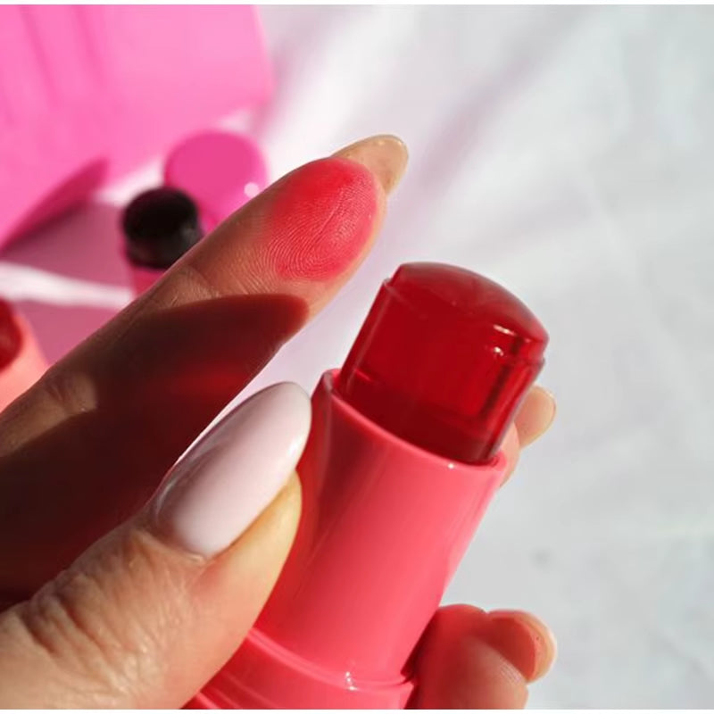 3-In-1 Milk Jelly Tint Facial Blusher Wand Moisturized Long Lasting Matte Rouge Cheek Contour Lipstick Sticker Beauty Makeup
