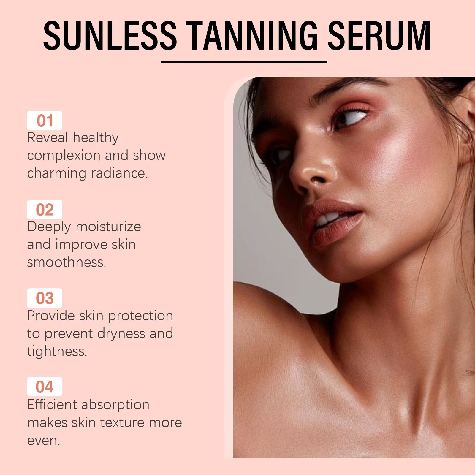 Self Tanning Drops Enhance Skin Melanin Liquid Bronzer Natural Tanner for Body Face Preventing Sunburn Sunless Tanning Products