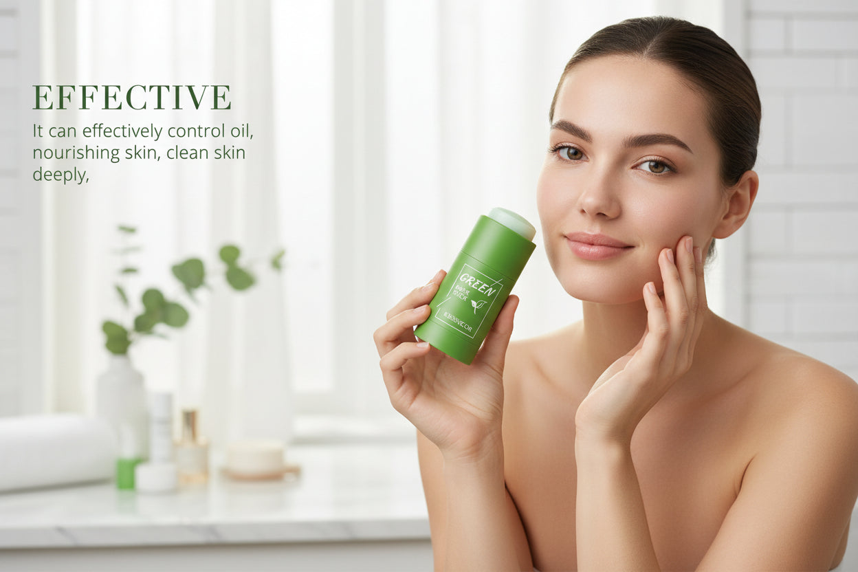 Green Tea Facial Cleansing Stick Mask for Pore Minimization and Deep Blackhead Removal, 40G