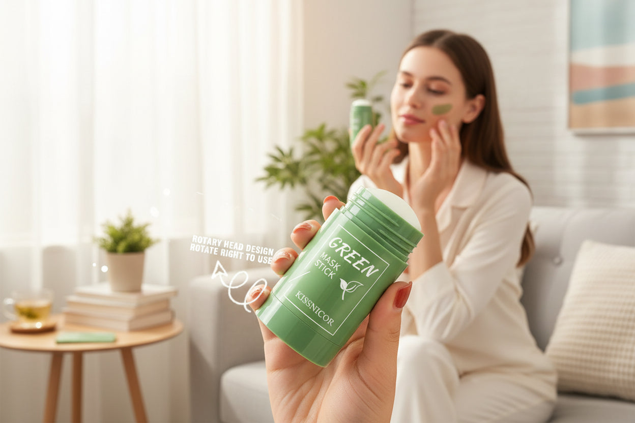 Green Tea Facial Cleansing Stick Mask for Pore Minimization and Deep Blackhead Removal, 40G
