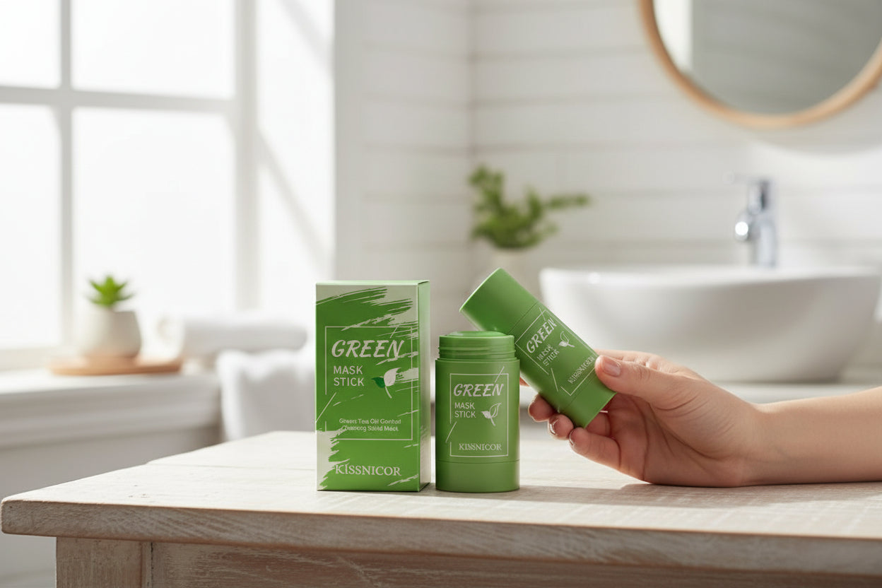 Green Tea Facial Cleansing Stick Mask for Pore Minimization and Deep Blackhead Removal, 40G