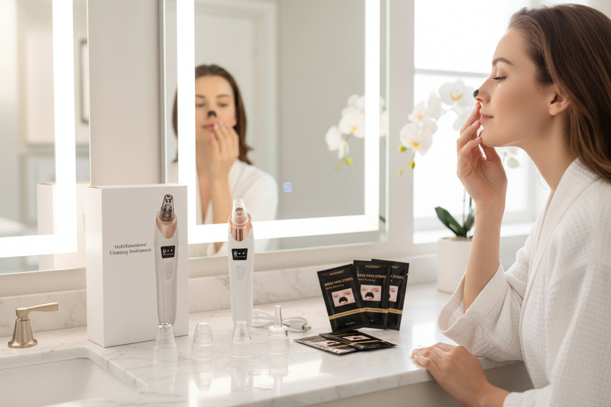 Electric Blackhead Remover Vacuum and Pore Cleaner - Rechargeable Facial Acne Removal Tool