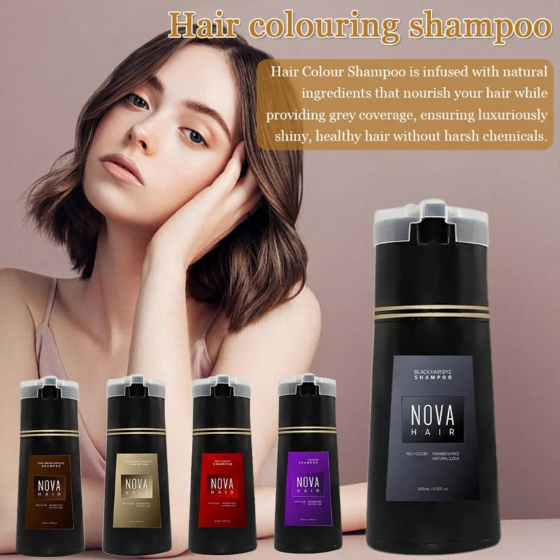 Nova Natural Moisturizing Hair Dye Fluffy Oil Control Smooth Shampoo 3 in 1 Effective Coverage White Hair Dye Hair Care Products
