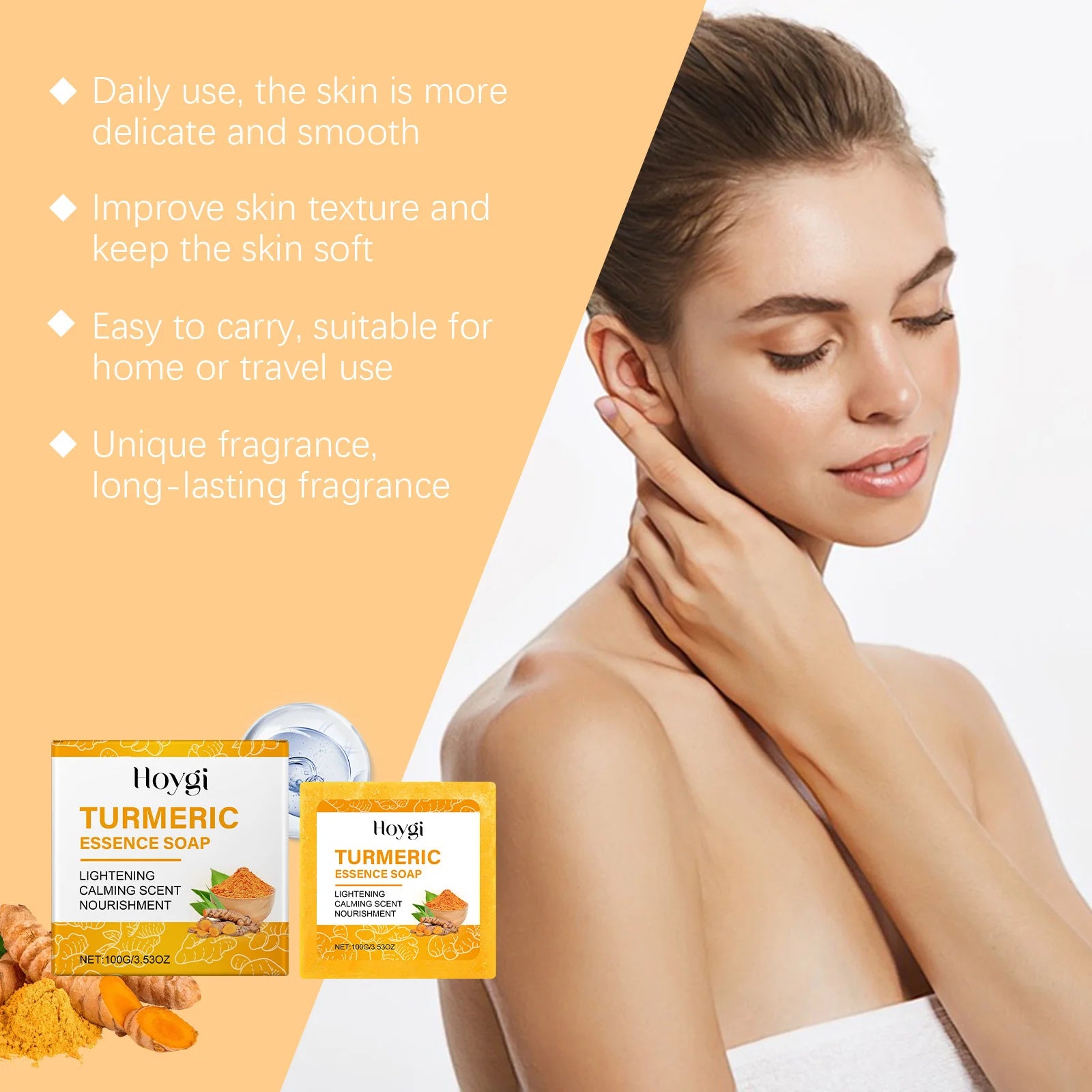 Turmeric Skincare Set Body Soap anti Acne Dark Spot Corrector Improve Dry Skin Moisturizing Face Cream Brightening Facial Serum