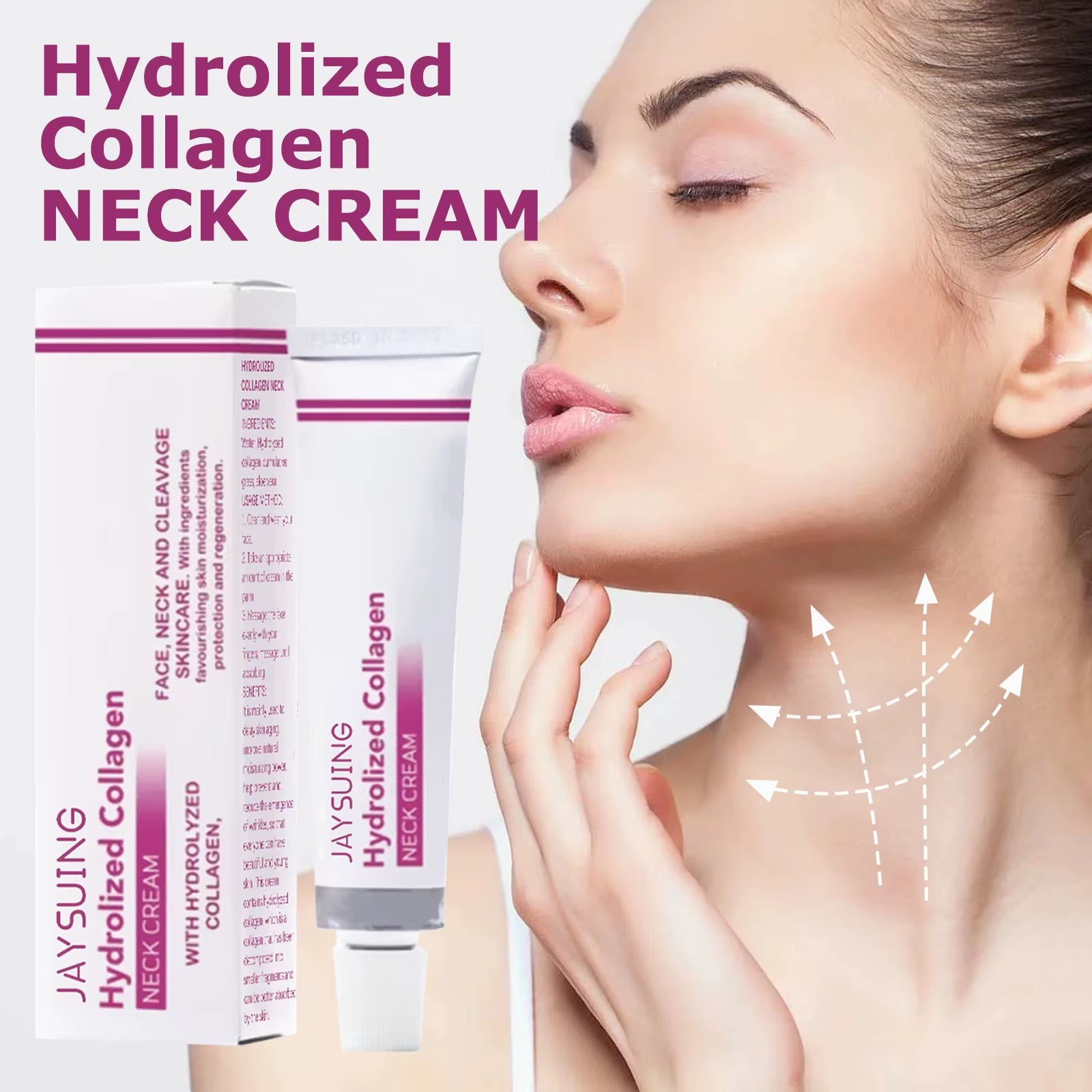 40G Hydrolyzed Collagen Neck Cream Face Lifting Firming Lightening Lines Care Lotion Moisturizer Neck Rejuvenation Cream