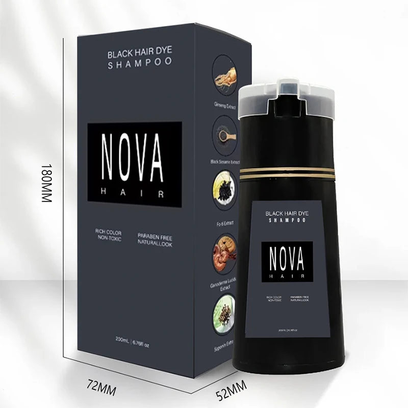 Nova Natural Moisturizing Hair Dye Fluffy Oil Control Smooth Shampoo 3 in 1 Effective Coverage White Hair Dye Hair Care Products