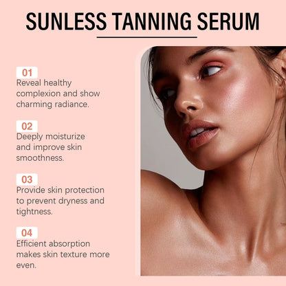 Self Tanning Drops Enhance Skin Melanin Liquid Bronzer Natural Tanner for Body Face Preventing Sunburn Sunless Tanning Products