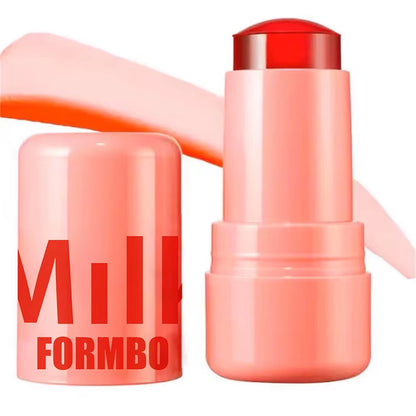 3-In-1 Milk Jelly Tint Facial Blusher Wand Moisturized Long Lasting Matte Rouge Cheek Contour Lipstick Sticker Beauty Makeup