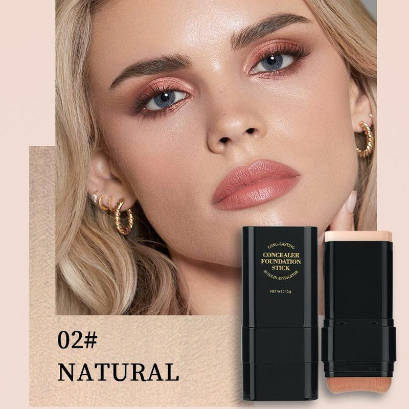 Waterproof Radiant Hydrating Flawless Coverage Makeup Tool for Women and Girls - Moisturizing Solid Long-Wearing Foundation with Moisturelite Serum Boost for Dual-Ended Matte Brown Finish