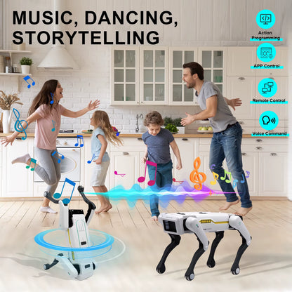Meet Your New Best Friend: Intelligent AI Remote Control Robot Dog with Voice Dialogue, Singing, and Dancing Features for Kids!
